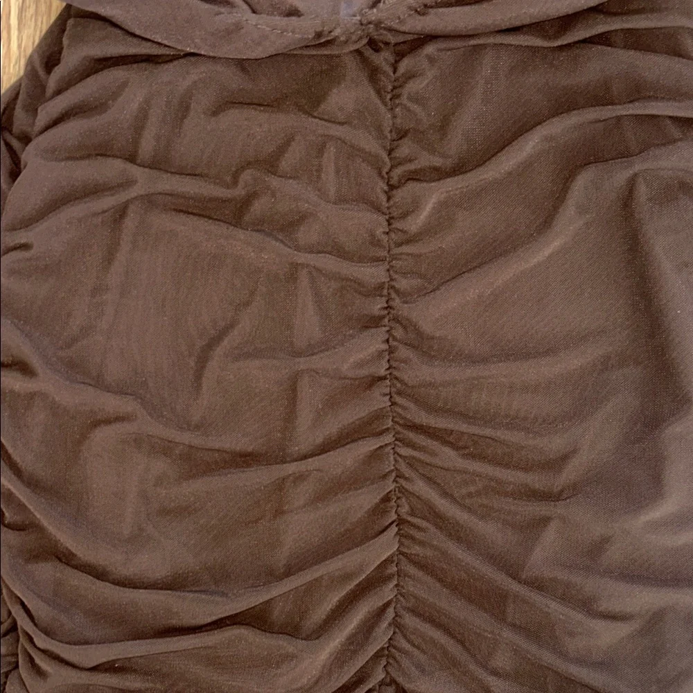 Motel Rocks Brown Ruched Dress - Picture 3 of 3